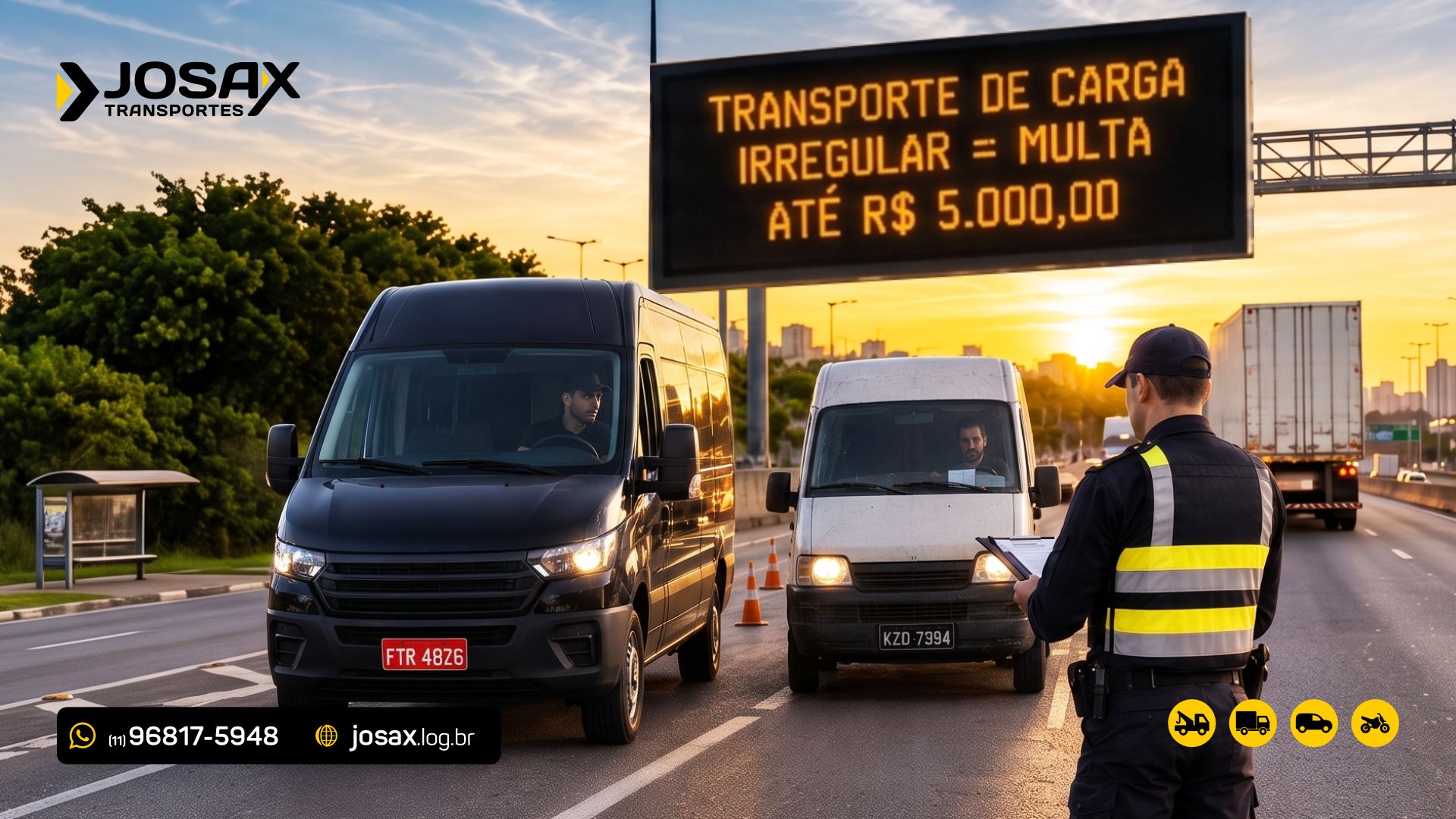Placa vermelha vs placa preta no transporte de cargas — risco de veículo irregular para frete